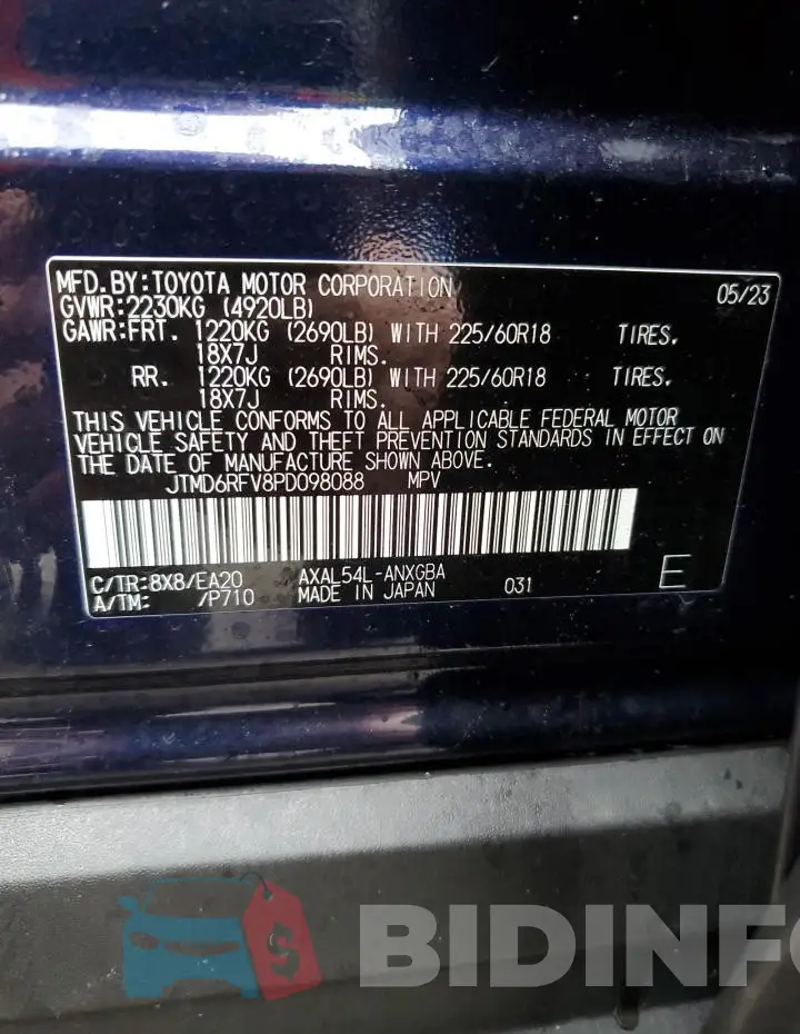 JTMD6RFV8PD098088 Photo# 12