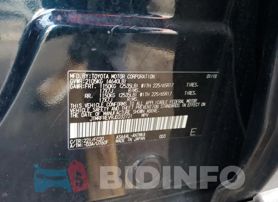 JTMRFREV9JD232721 Photo# 12