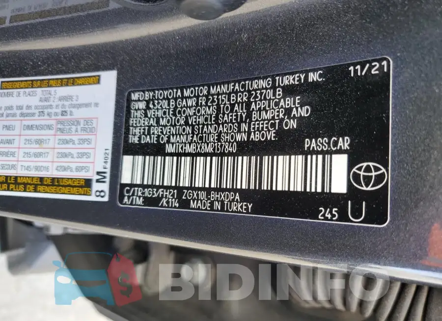 NMTKHMBX8MR137840 Photo# 13