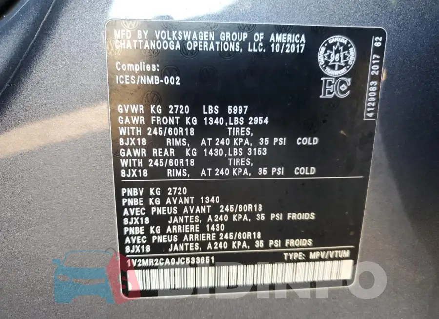 1V2MR2CA0JC533651 Photo# 13