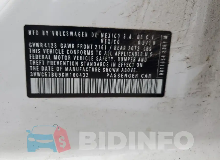 3VWC57BU9KM160432 Photo# 12