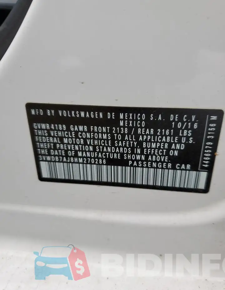 3VWDB7AJ8HM270286 Photo# 12
