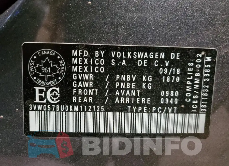 3VWG57BU0KM112125 Photo# 12