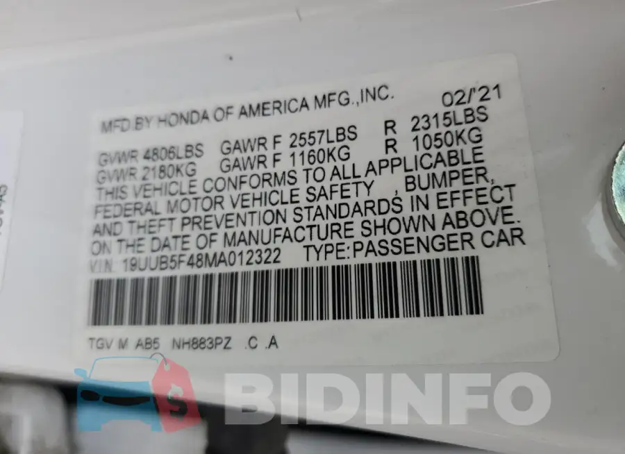 19UUB5F48MA012322 Photo# 12