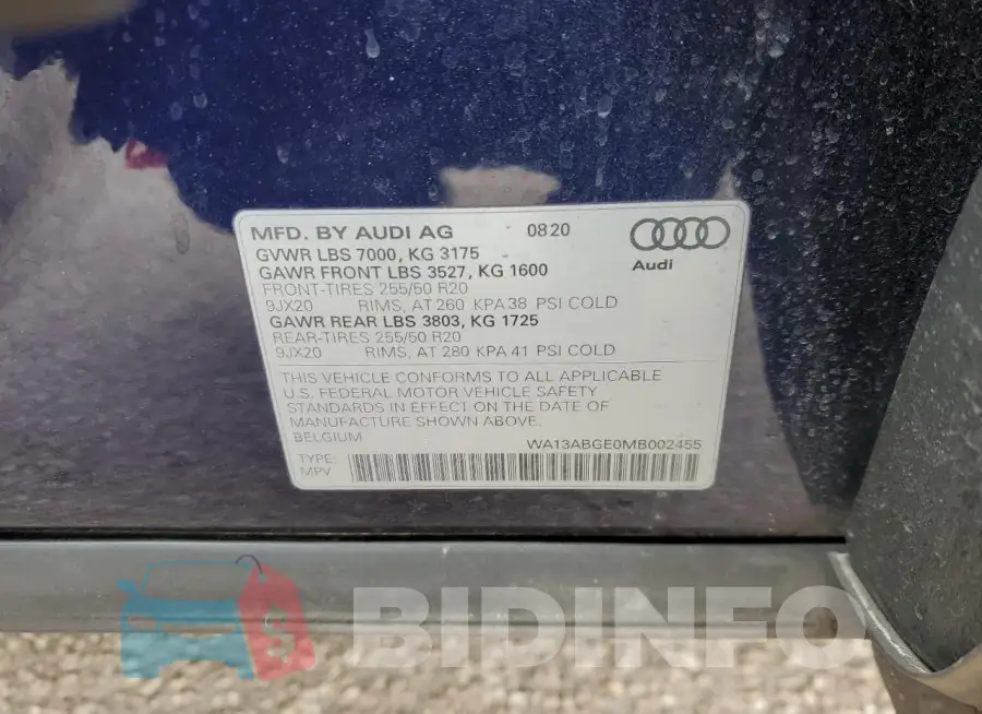 WA13ABGE0MB002455 Photo# 12