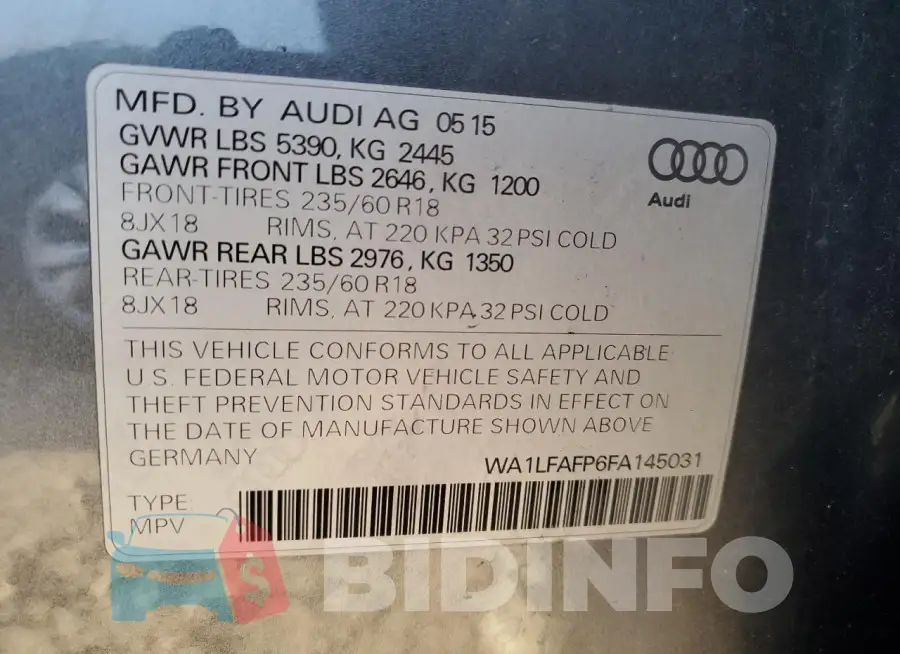 WA1LFAFP6FA145031 Photo# 12