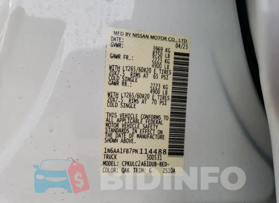 1N6AA1FB7PN114488 Photo# 12