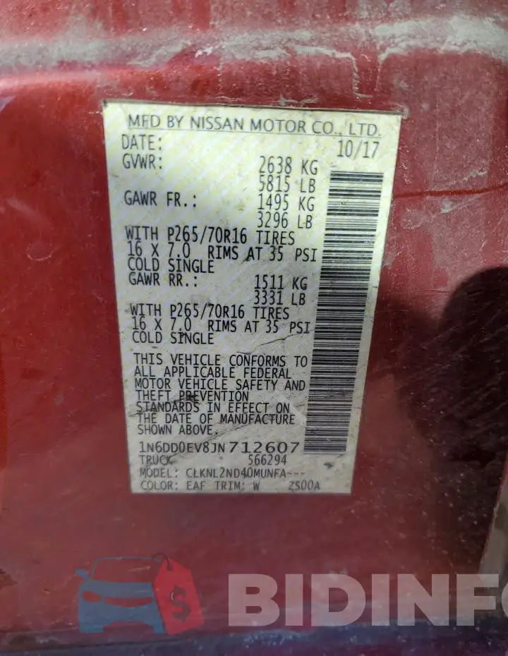 1N6DD0EV8JN712607 Photo# 13