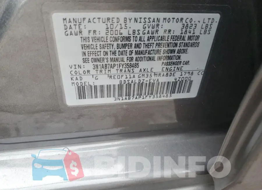 3N1AB7AP1FY358485 Photo# 12