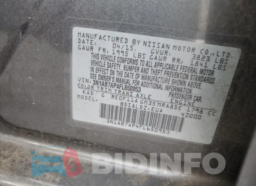 3N1AB7AP4FL650953 Photo# 13