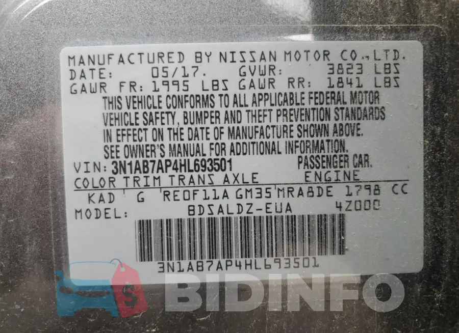 3N1AB7AP4HL693501 Photo# 13