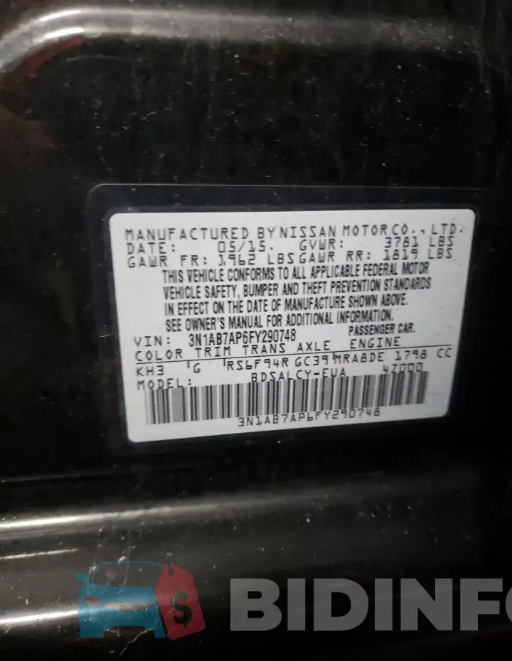 3N1AB7AP6FY290748 Photo# 12