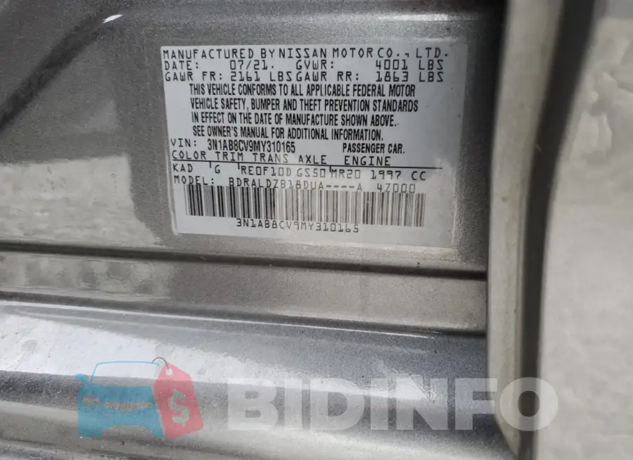 3N1AB8CV9MY310165 Photo# 12