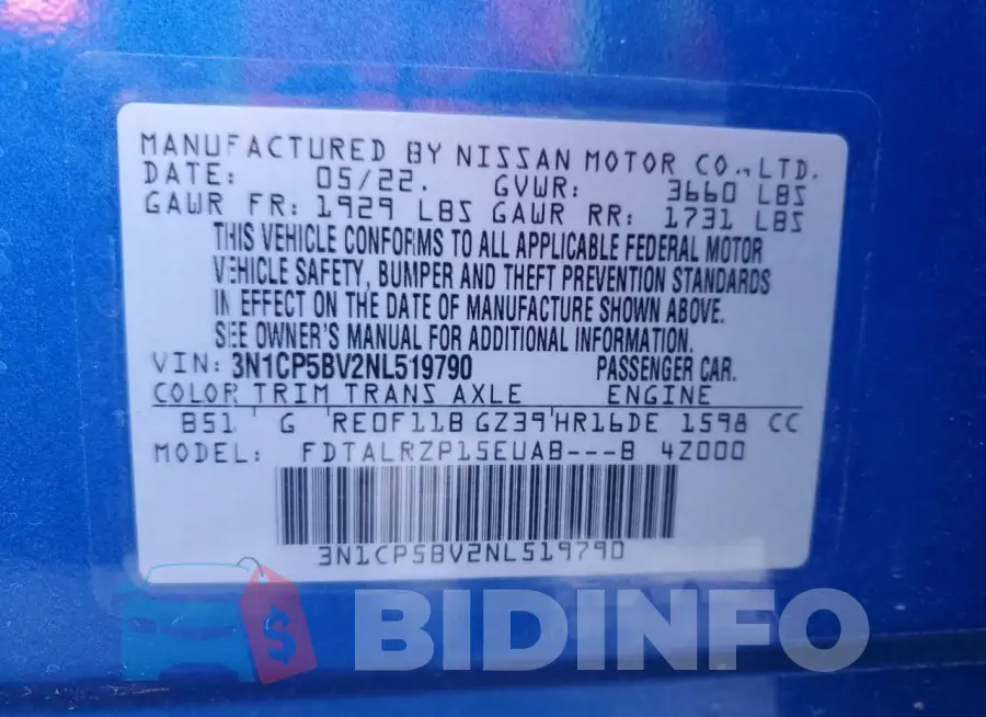 3N1CP5BV2NL519790 Photo# 13