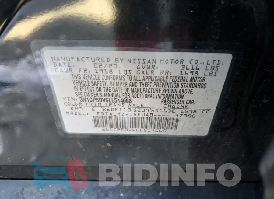 3N1CP5BV6LL514668 Photo# 12