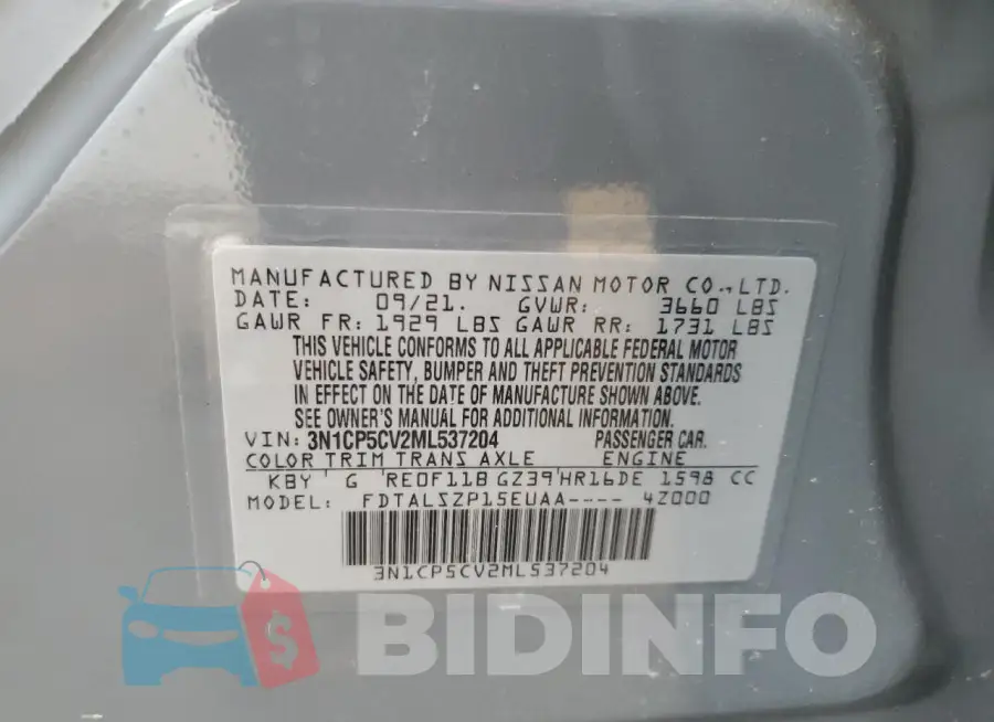 3N1CP5CV2ML537204 Photo# 13