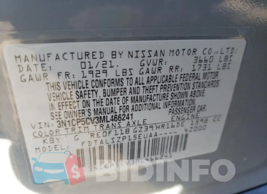 3N1CP5CV3ML466241 Photo# 12