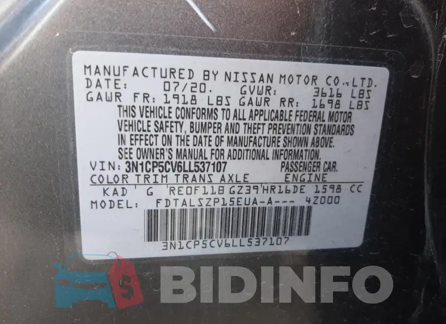 3N1CP5CV6LL537107 Photo# 12