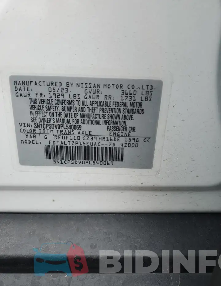 3N1CP5DV0PL540069 Photo# 13