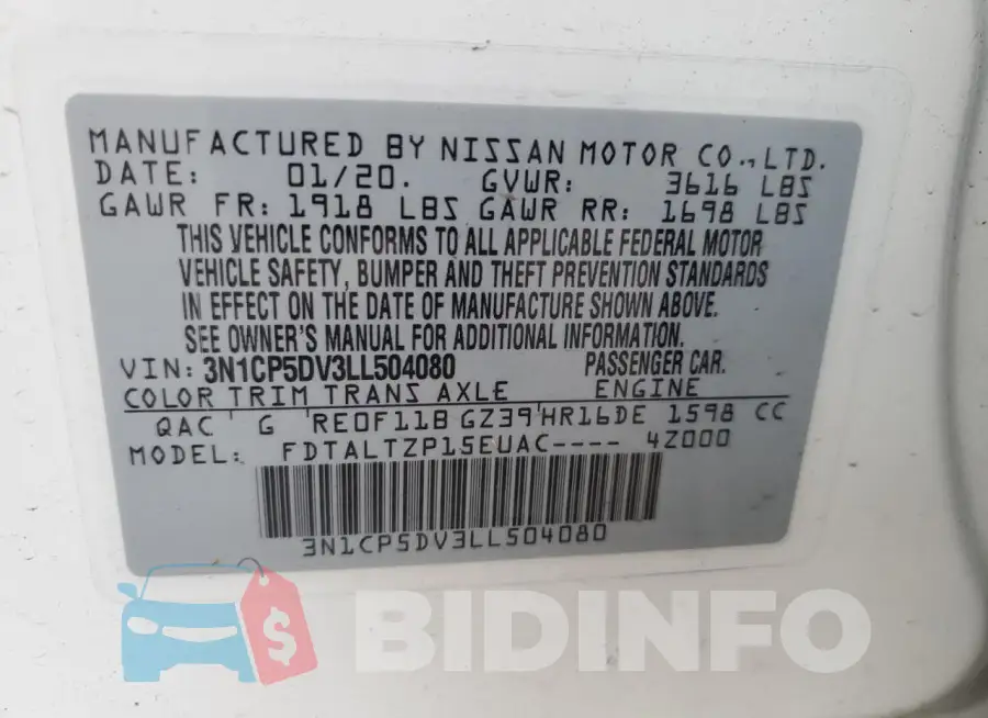3N1CP5DV3LL504080 Photo# 13