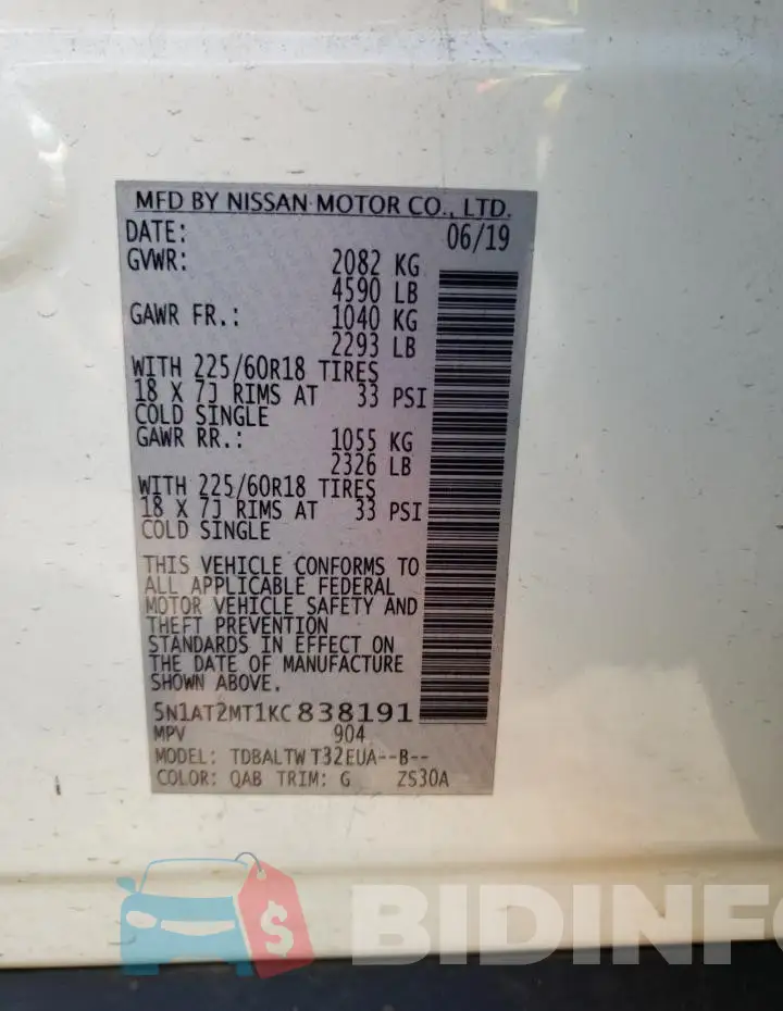 5N1AT2MT1KC838191 Photo# 12