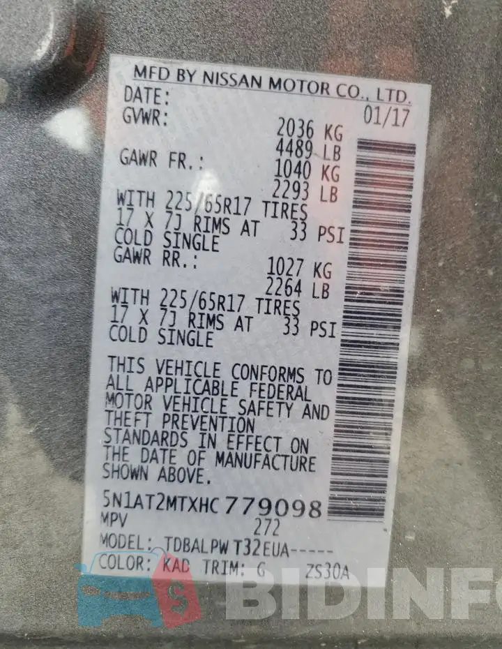 5N1AT2MTXHC779098 Photo# 12