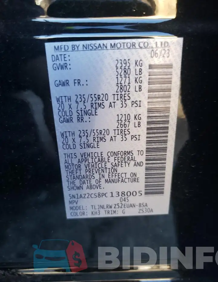 5N1AZ2CS8PC138005 Photo# 13