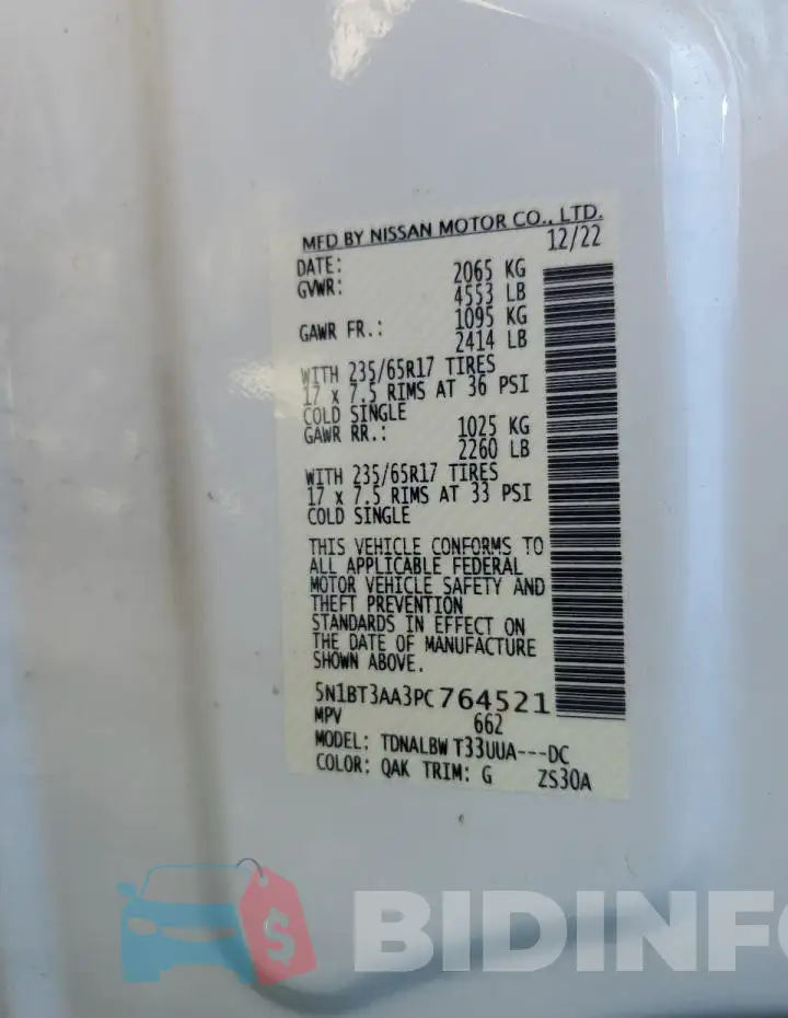 5N1BT3AA3PC764521 Photo# 13