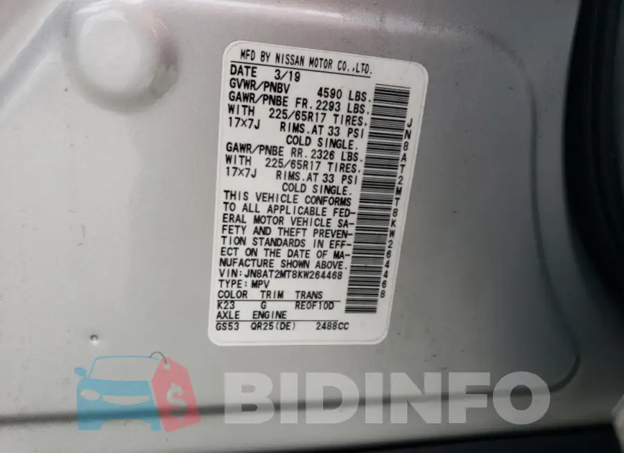 JN8AT2MT8KW264468 Photo# 13
