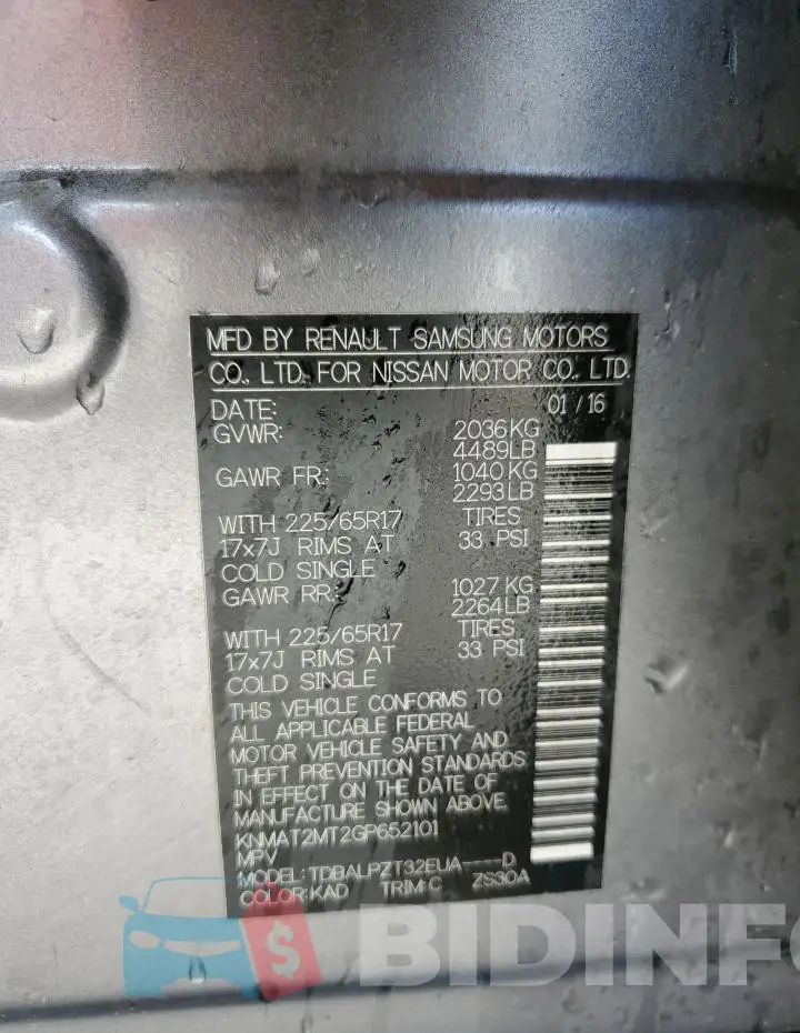 KNMAT2MT2GP652101 Photo# 13