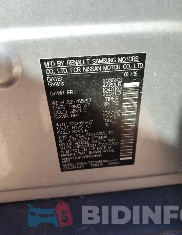KNMAT2MT2GP654916 Photo# 13