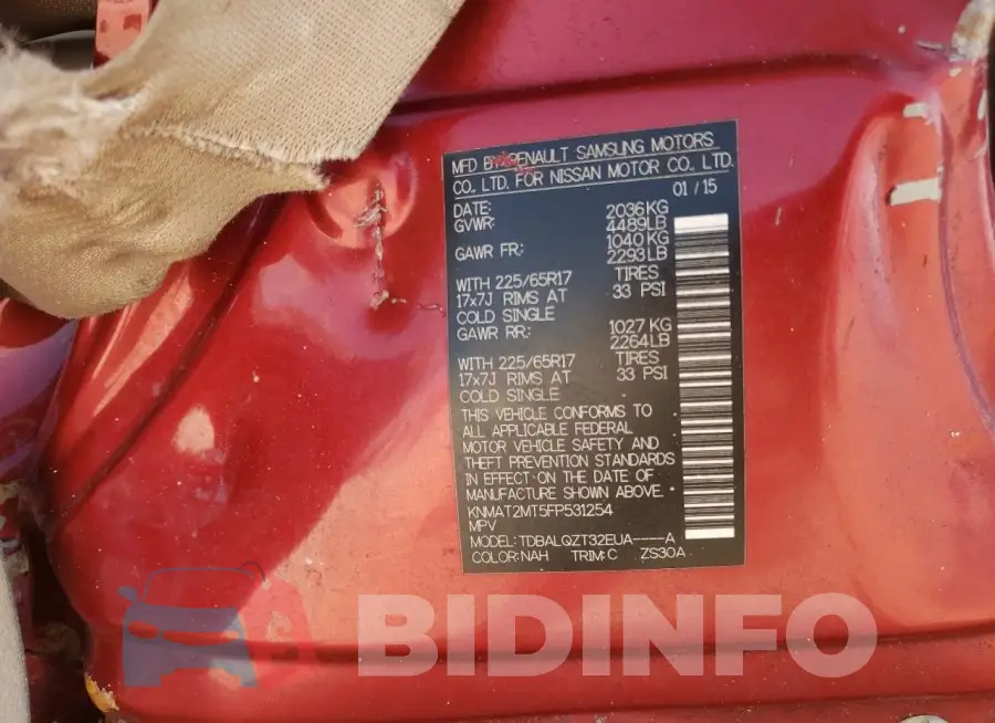 KNMAT2MT5FP531254 Photo# 10