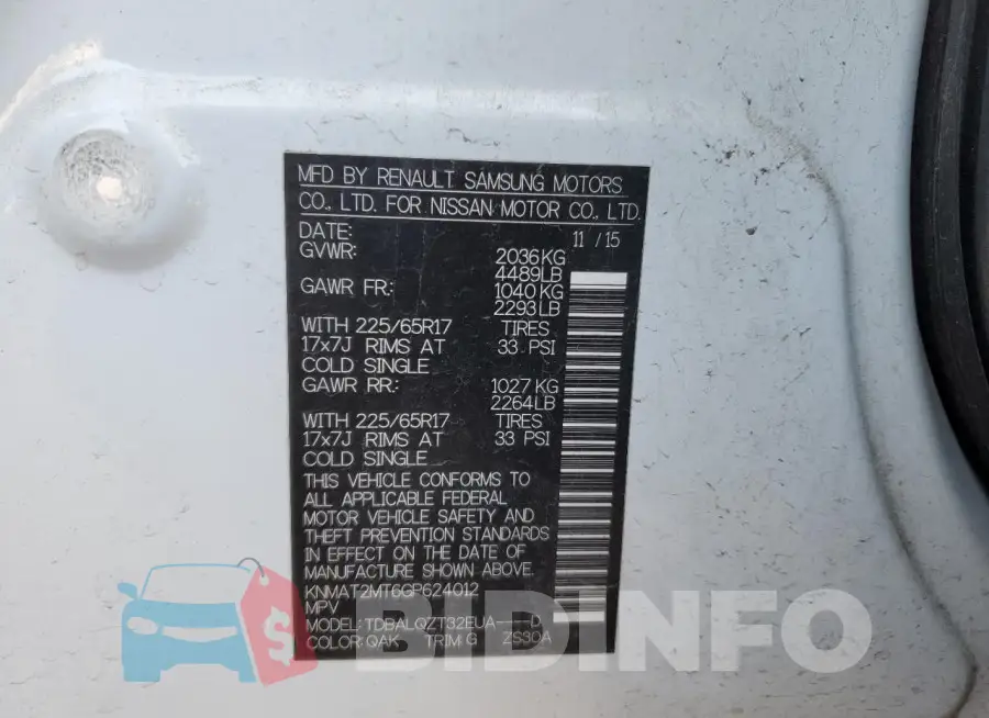 KNMAT2MT6GP624012 Photo# 13