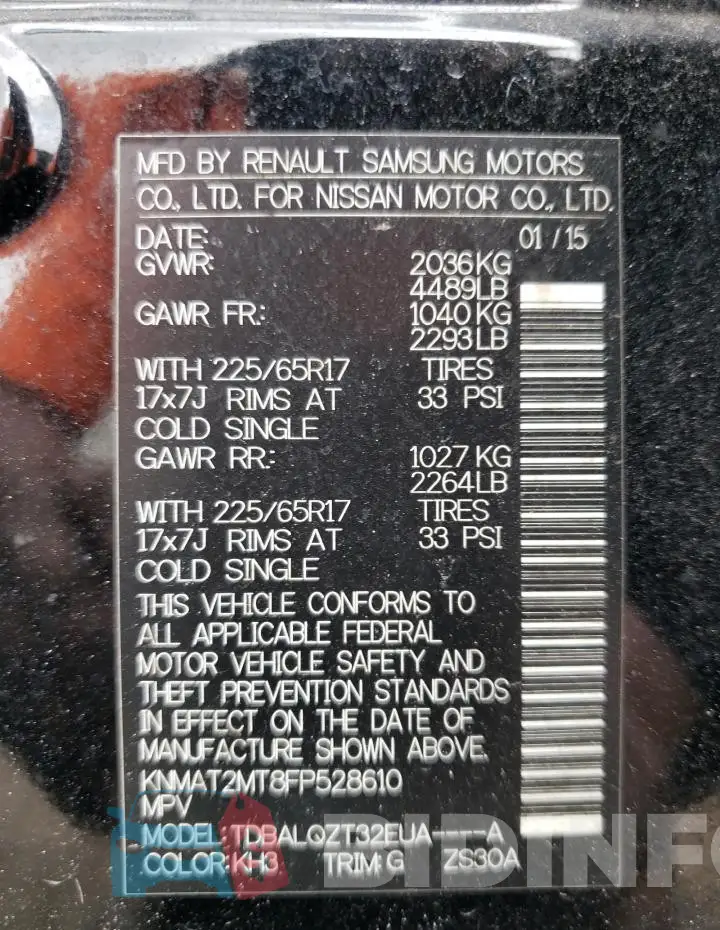 KNMAT2MT8FP528610 Photo# 14