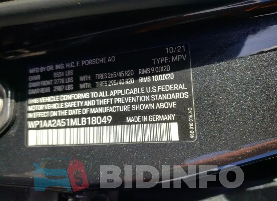 WP1AA2A51MLB18049 Photo# 13