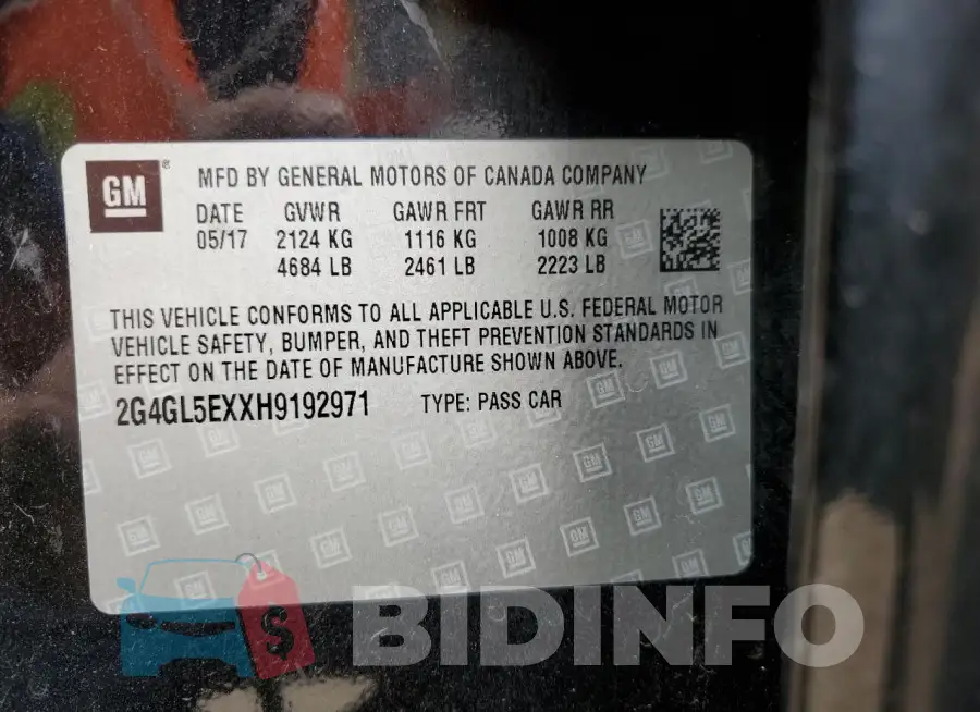 2G4GL5EXXH9192971 Photo# 12