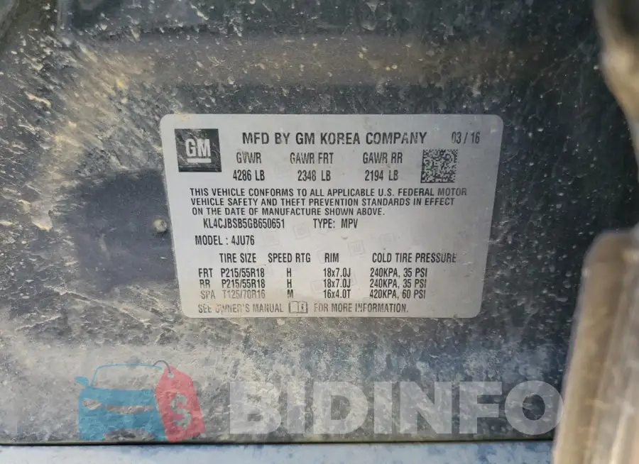KL4CJBSB5GB650651 Photo# 13