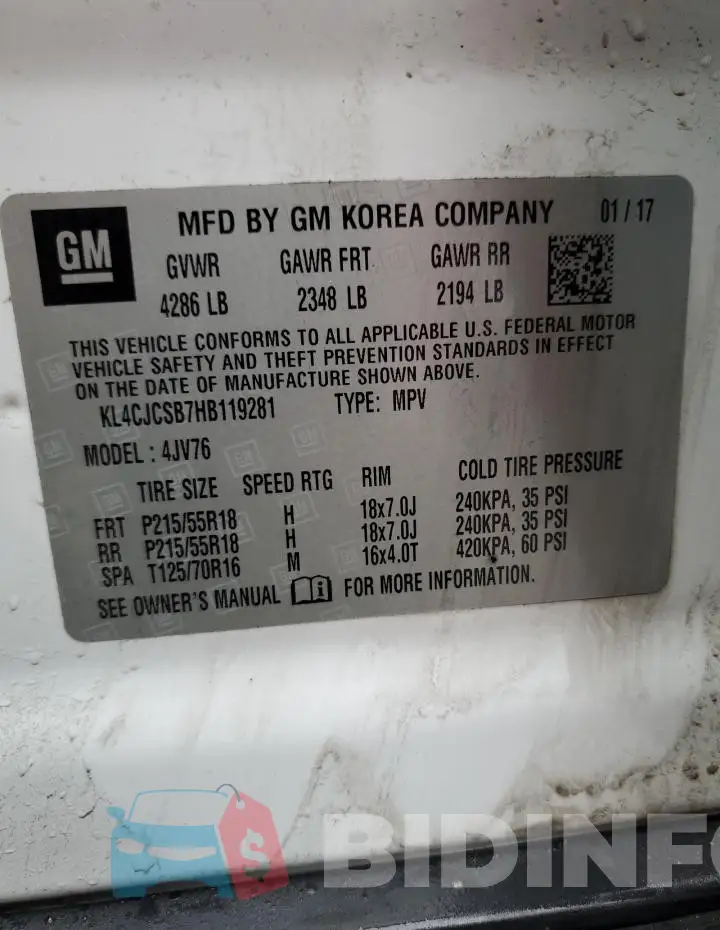 KL4CJCSB7HB119281 Photo# 12