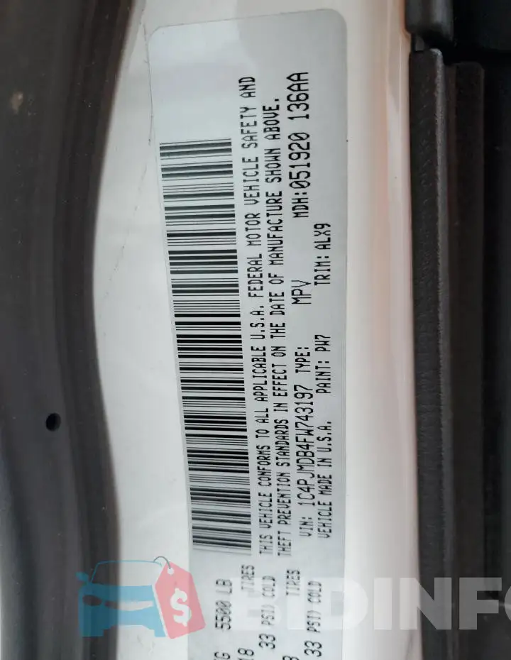 1C4PJMDB4FW743197 Photo# 12