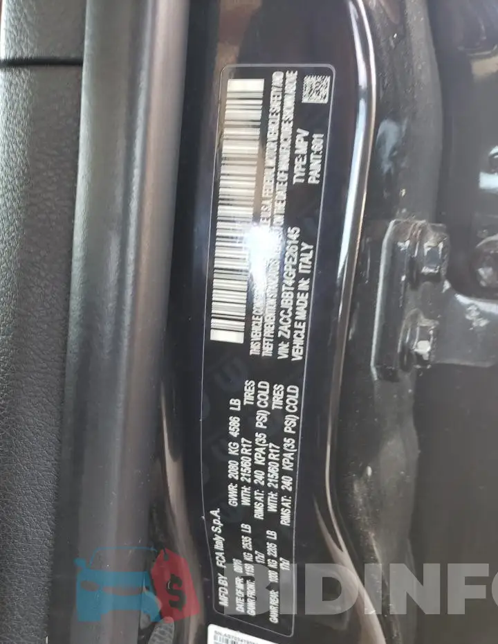 ZACCJBBT4GPE26145 Photo# 12
