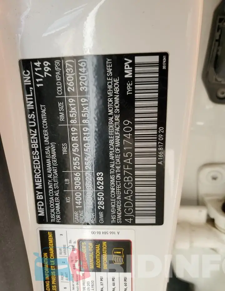 4JGDA5GB7FA517409 Photo# 12