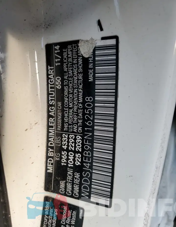 WDDSJ4EB9FN162508 Photo# 13