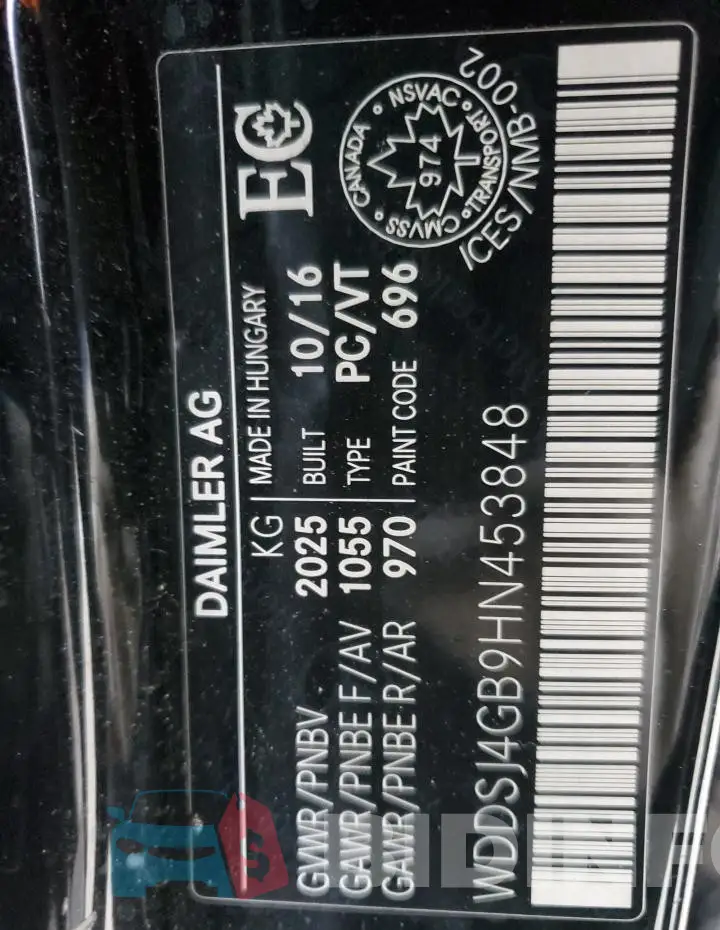 WDDSJ4GB9HN453848 Photo# 12