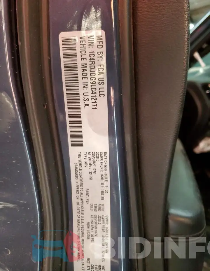 1C4RDJDG9LC412171 Photo# 13
