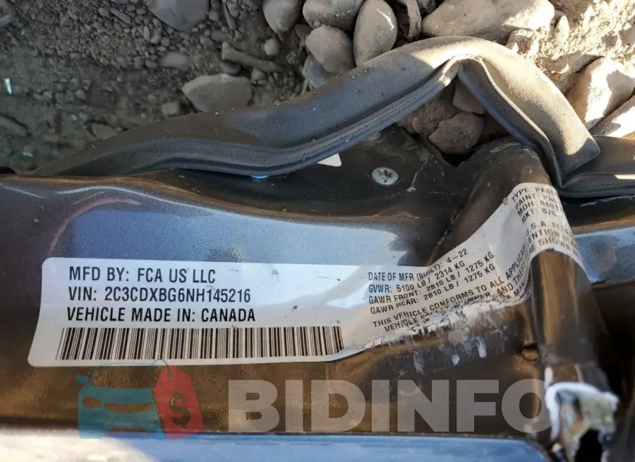2C3CDXBG6NH145216 Photo# 12