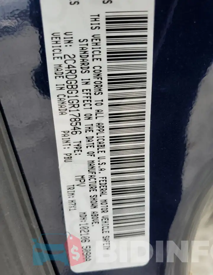 2C4RDGBG1GR178546 Photo# 13
