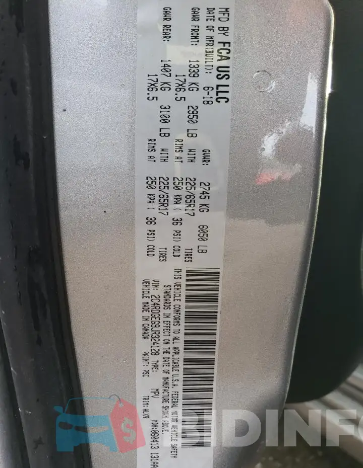 2C4RDGEG9JR324128 Photo# 13