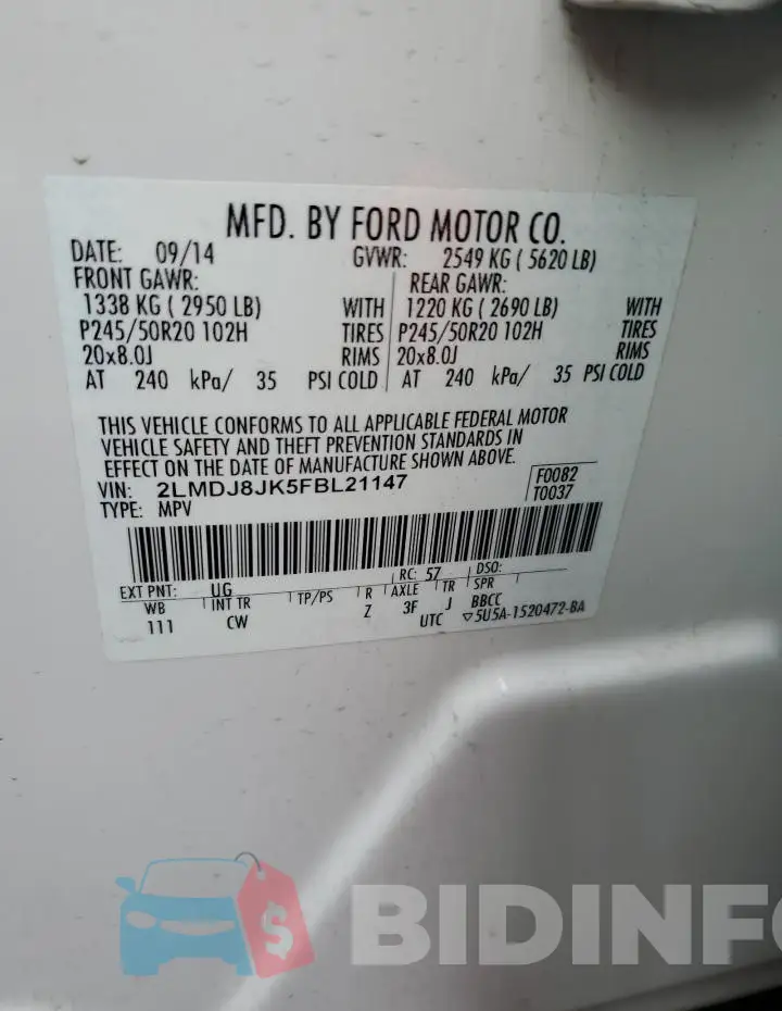 2LMDJ8JK5FBL21147 Photo# 13