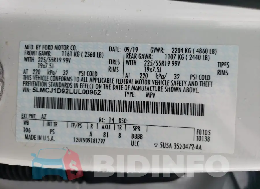 5LMCJ1D92LUL00962 Photo# 12