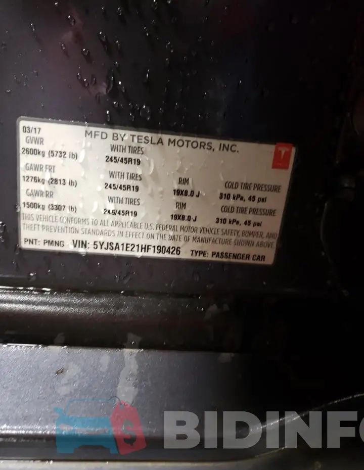 5YJSA1E21HF190426 Photo# 12